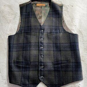 Enzo Made in Italy, Wool Blend Check Vest Enzo Tovare Line Size M